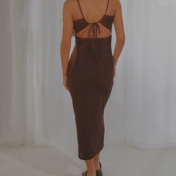 Peppermayo - Your Revolution Midi Dress - Chocolate  / AU 6 - Picture 2 of 5